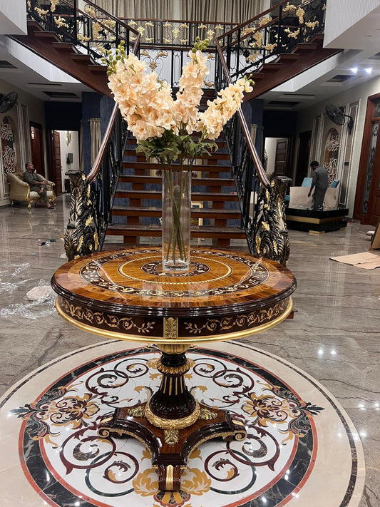 Majestic Verona Inlaid Round Center Table